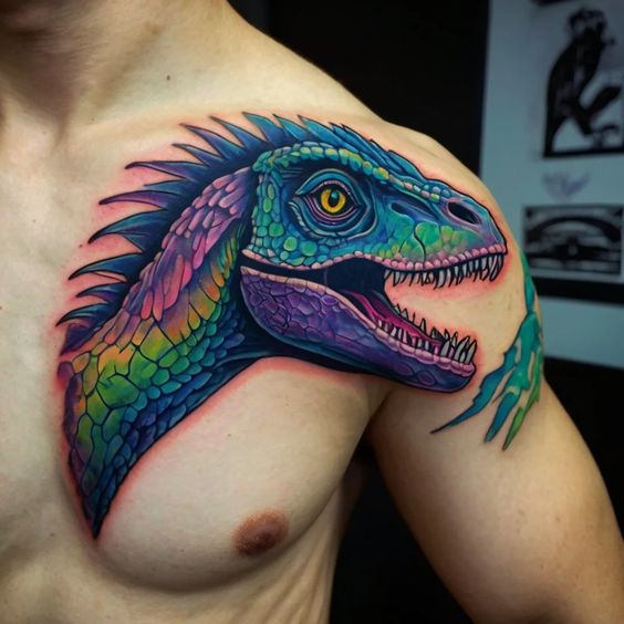 Beautiful Dinosaur Tattoo Design