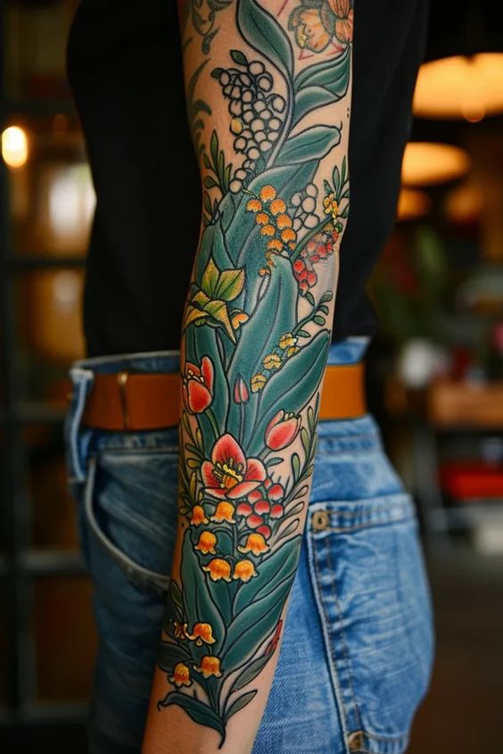 Beautiful Leaf tattoo design