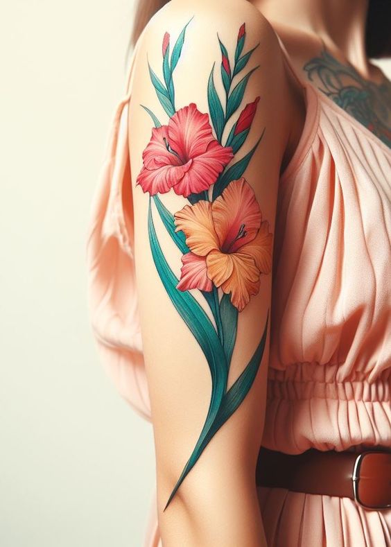 Birth Flower gladiolus tattoo