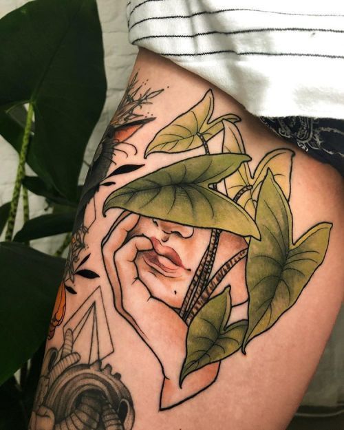 Creative Leaf tattoo design