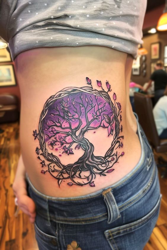 Feminine Tree Tattoo Design