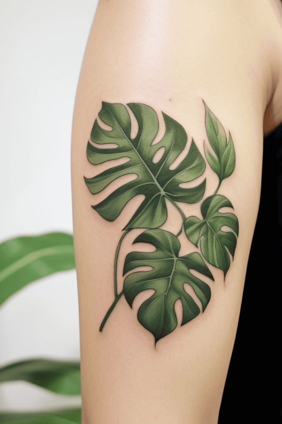 Inspiring Leaf tattoo design