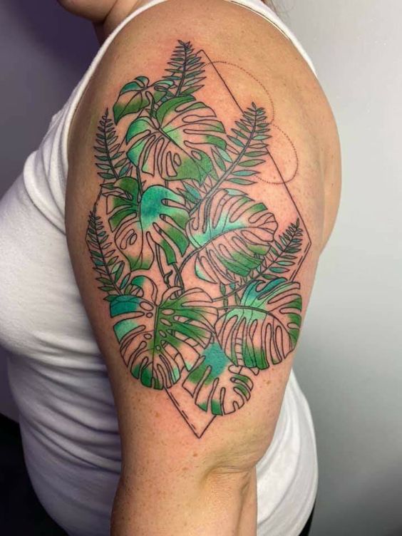 Mostera Leaf tattoo design