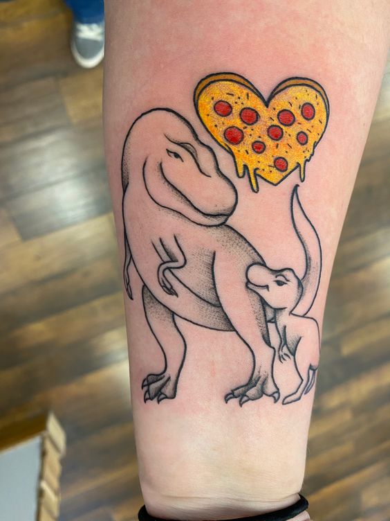 Mother & Son Dinosaur Tattoo Design