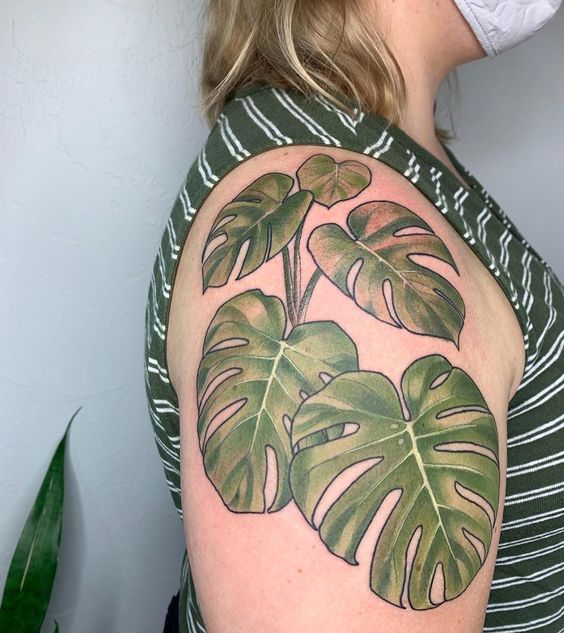 Shoulder Leaf tattoo design