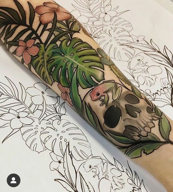 Unique Leaf tattoo design