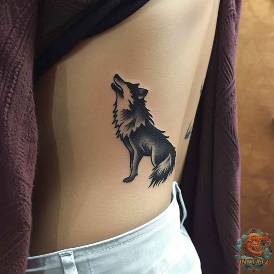 minimalist Fox Tattoo Deisgn for Sides