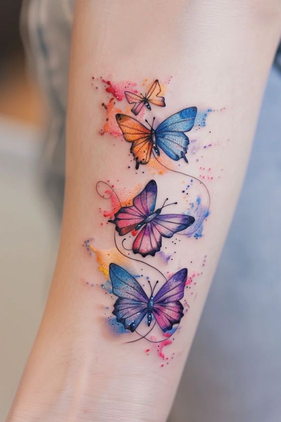 Beautiful Butterfly Forearm Tattoo for women