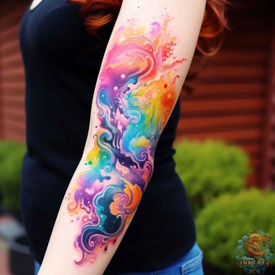 Beautiful Watercolor Forearm Tattoo