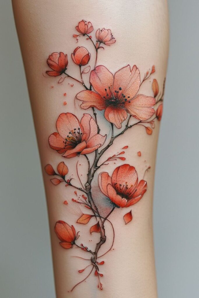 Feminine Floral Forearm Tattoo