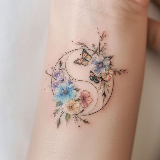 Yin & Yang Forearm Tattoo for women