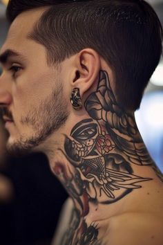 Neck tattoo for men