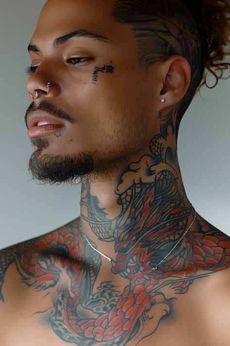 Neck tattoo for men