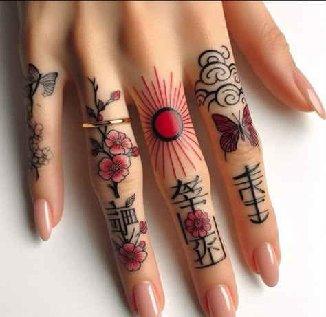 Women's finger tattoo