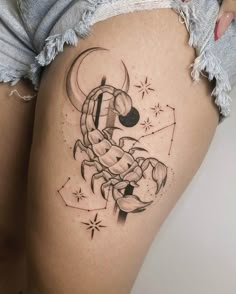 Symbolic Thigh Tattoo