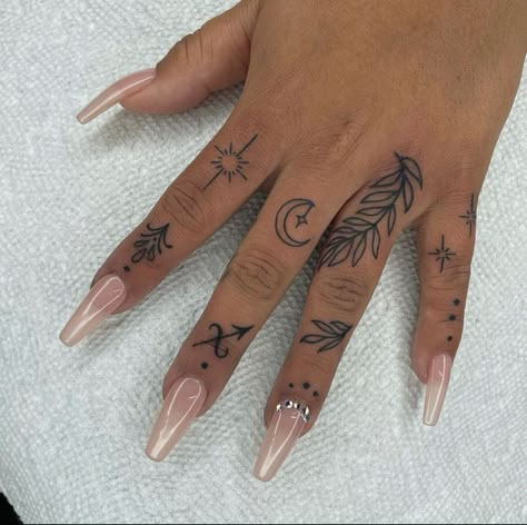 Women's finger tattoo