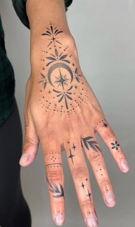 Women's finger tattoo