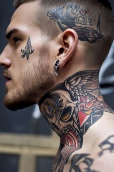 Neck tattoo for men