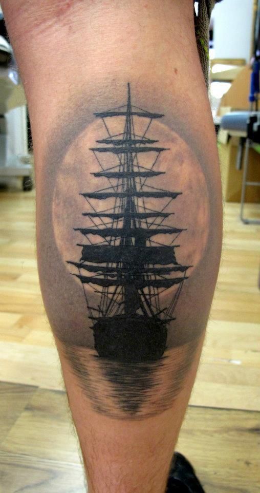 Antique Ship tattoo design