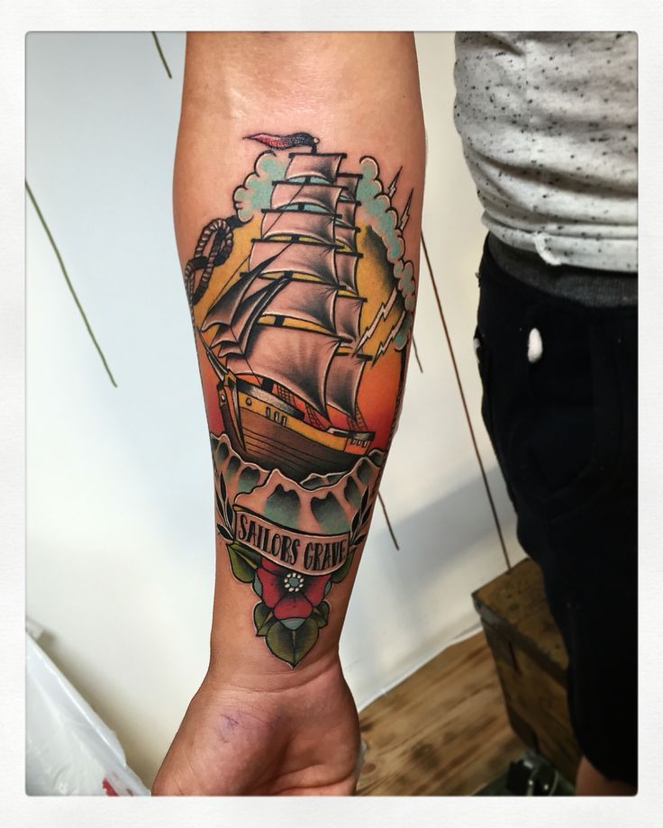 Classic Ship tattoo