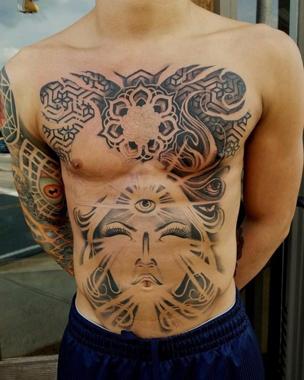 Coolest stomach tattoo for men