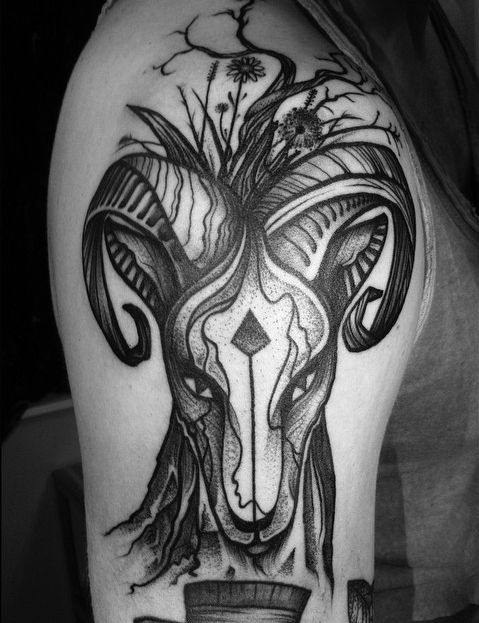 Creative Aries Tattoo design