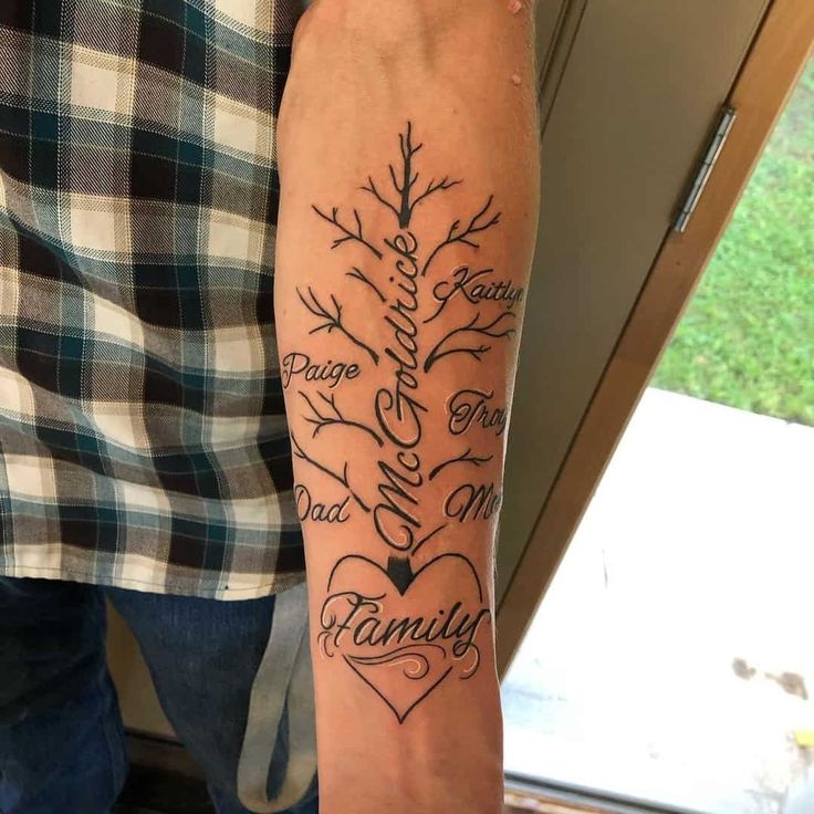 Creative simple lined family tattoo