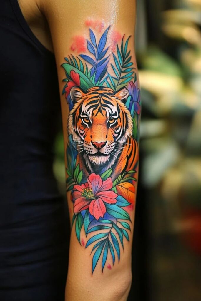 Eye Catching Tiger Tattoo