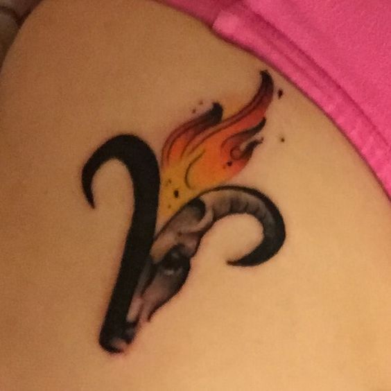 Hot Fire element Aries Tattoo