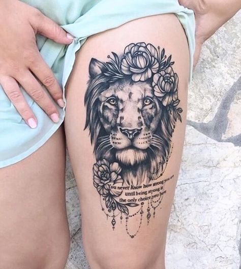 Hot leo tattoo at leg