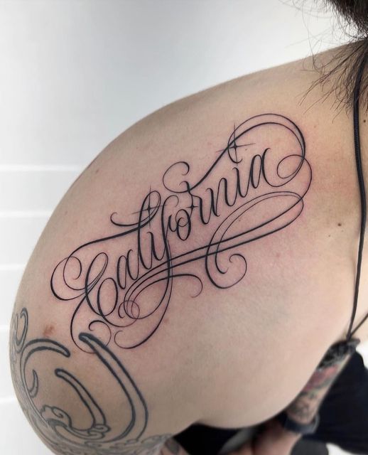 Lettering font tattoo design