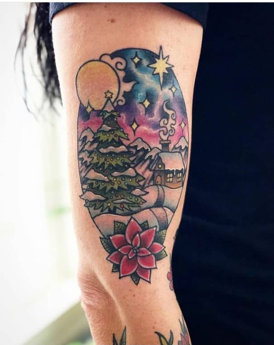 Lovely Christmas Tattoo design