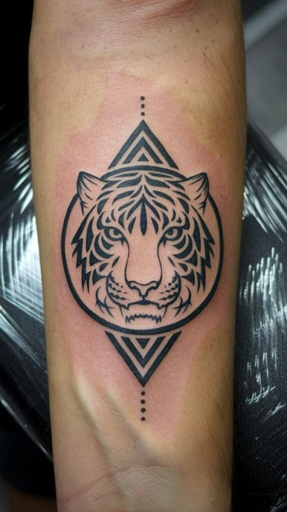 Minimalistic Tribal Tiger Tattoo