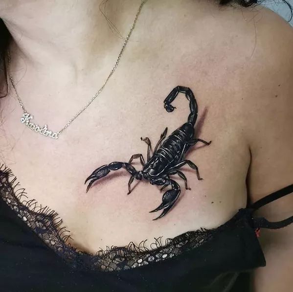 Stunning 3d Scorpion Tattoo