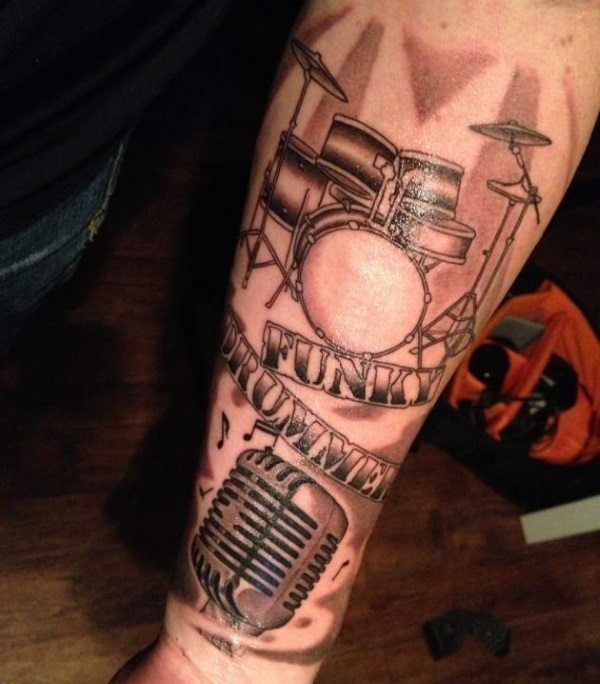 Stunning Drummer Tattoo design