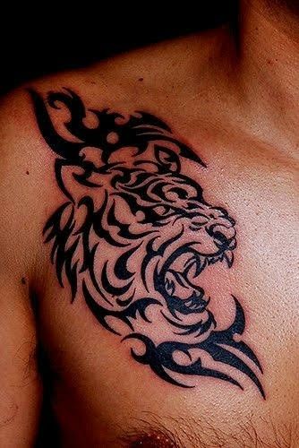 Stunning Tiger Tattoo for chest