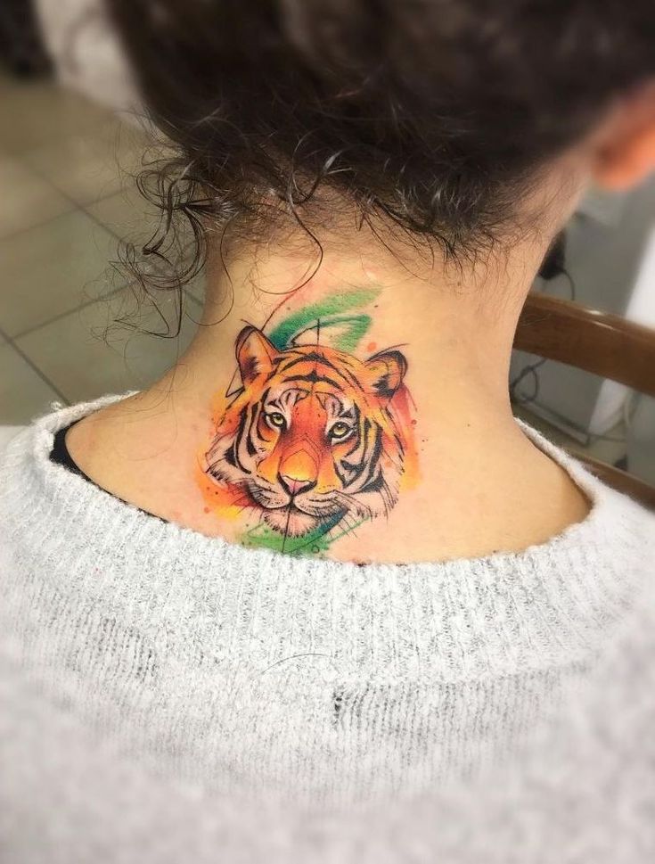 Stunning Watercolor Tiger tattoo