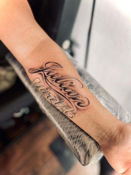 Stunning script font tattoo design