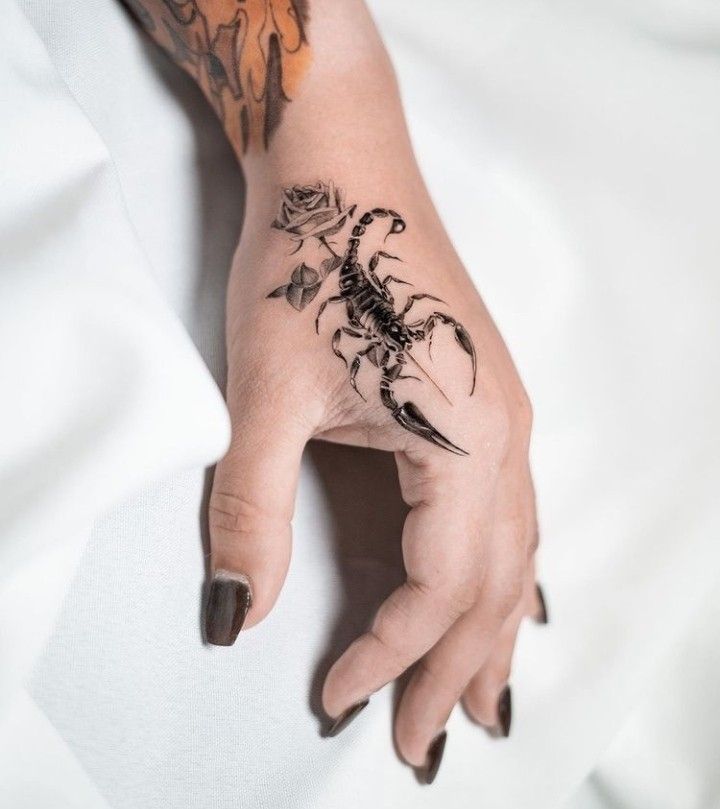 Unique Scorpion Tattoo design for hand