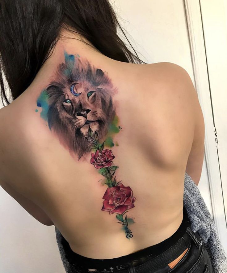 color linked leo tattoo