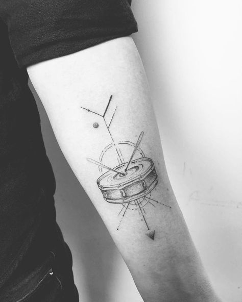 minimalistic Drummer Tattoo