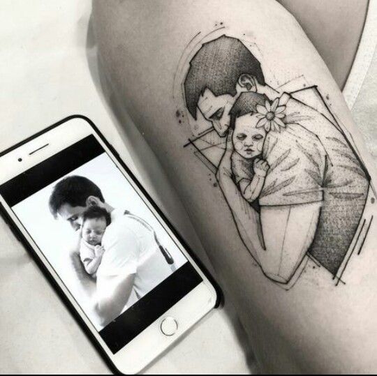 stunning Baby Portrait Tattoos