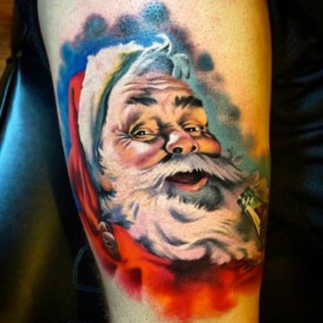 watercolor Santa tattoo