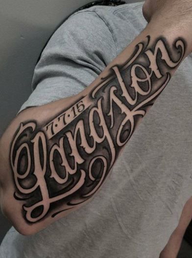 Stunning Font Tattoo design at hand